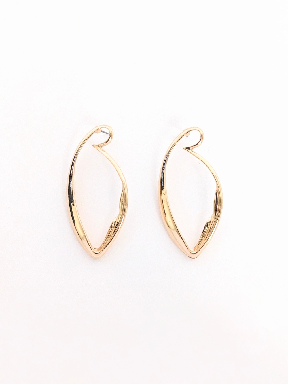 Gold Leaf Outline Hoop Earrings